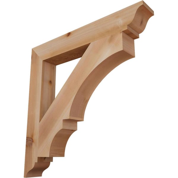 Ekena Millwork 3.5 in. x 28 in. x 28 in. Western Red Cedar Balboa Traditional Smooth Bracket