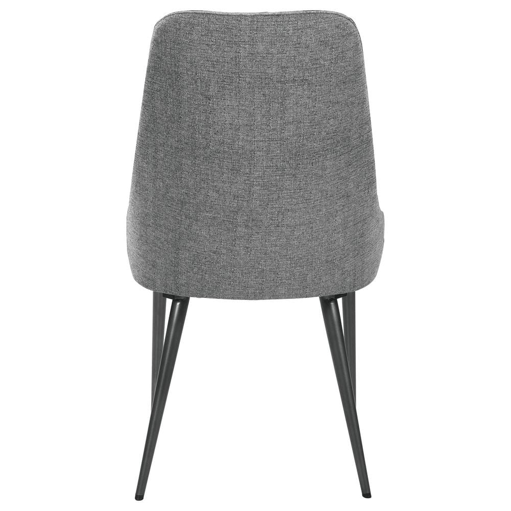 Gray Upholstered High Back Side Chair with Metal Legs