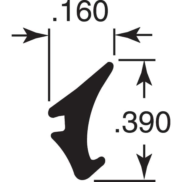 0.16 in. wide x 0.39 in. tall x 200 ft. Gray Vinyl Glass Glazing Spline