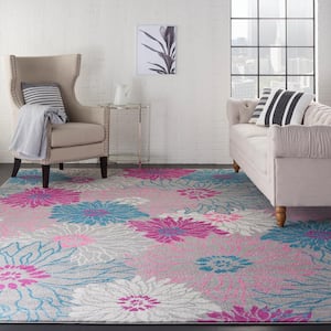 Passion Grey 8 ft. x 10 ft. Floral Contemporary Area Rug
