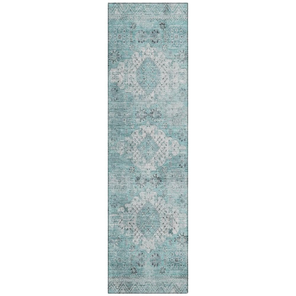 Chantille Machine Washable Indoor/Outdoor Abstract ACN2809 Turquoise 2 ft. x 7 ft. Runner Rug price history on PriceWatchPro