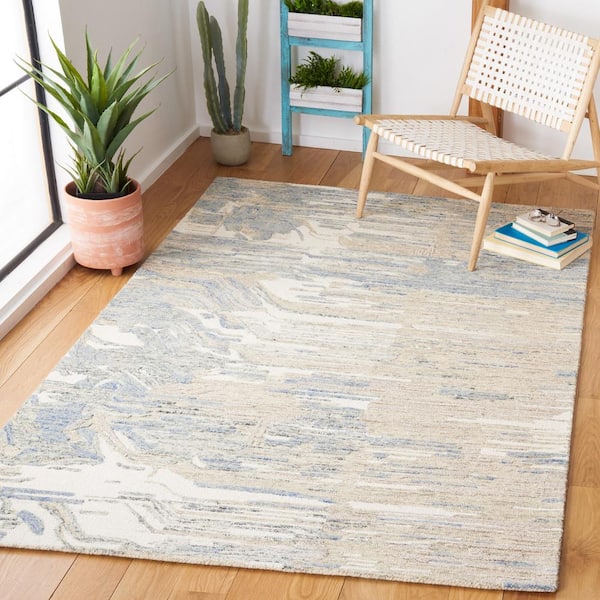 Metro Ivory/Natural 6 ft. x 6 ft. Abstract Square Area Rug