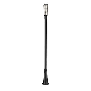 Helix 1-Light Black 113.25 in. Aluminum Hardwired Outdoor Weather Resistant Post Light Set with No Bulb Included