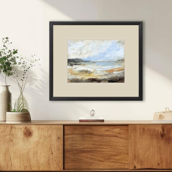 Smudged Coastline by Barnes 1 Piece Framed Giclee Coastal Art Print 33 in. x 39 in.