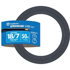 50 ft. 18/7 Black Solid UL Burial Sprinkler System Wire