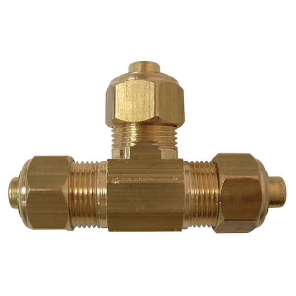 1/2 inch OD Compression Tee Brass Pipe Fitting NPT thread soft copper water air 