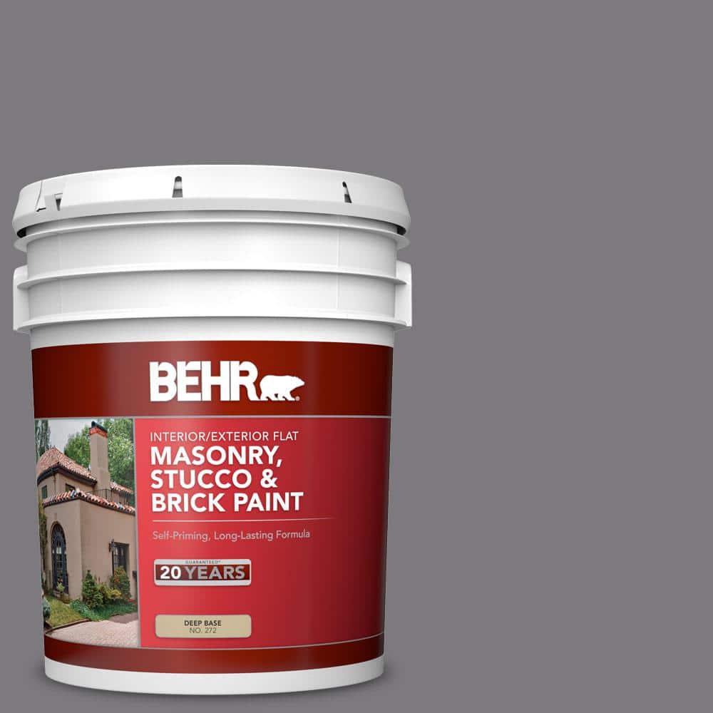 5 gal. #BXC-58 Stormy Gray Flat Interior/Exterior Masonry, Stucco and Brick