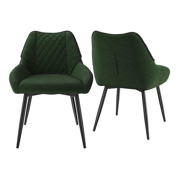 Clihome Fabric Soft Green Dining Chairs (Set of 2)