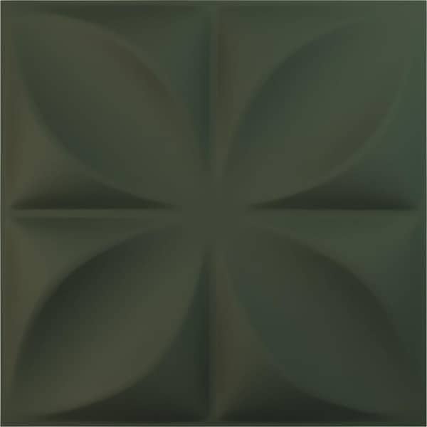 11-7/8"W x 11-7/8"H Helene EnduraWall Decorative 3D Wall Panel, Satin Hunt Club Green (12-Pack for 11.76 Sq.Ft.)