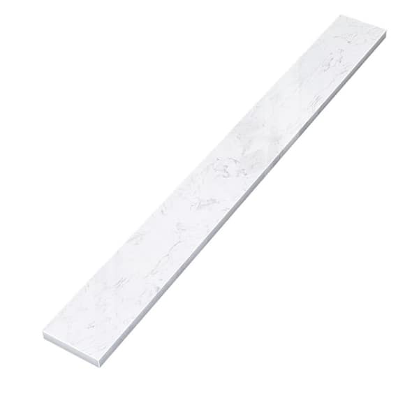 30 in. Engineered Stone Vanity Backsplash 4 in. Bathroom Vanity Back Splash in Carrara White