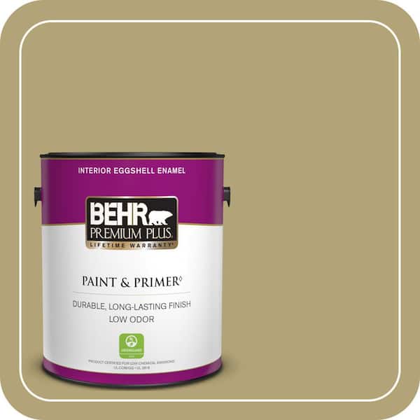 BEHR PREMIUM PLUS 1 gal. #PMD-101 Green Fig Eggshell Enamel Low Odor Interior Paint & Primer