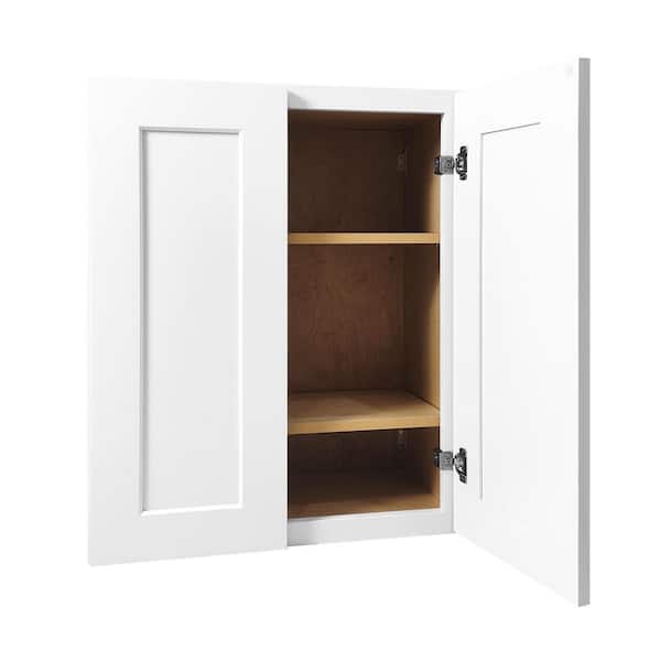 Wood 12 in. W x 27 in. D x 42 in. H Bathroom Storage Wall Cabinet in White with Adjustable Shelves