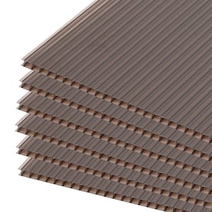 62 in. W x 28 in. D x 13/64 in. (5 mm) Brown Monolayer Polycarbonate Sheet Gazebo Roof Panel (6-Pack)