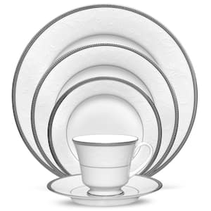 Regina Platinum 5-Piece (White) Porcelain Place Setting, Service for 1