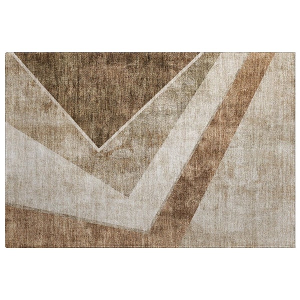 Dream Shag Premium Machine Washable Abstract ADS671 Brown 2 ft. x 3 ft. Accent Rug