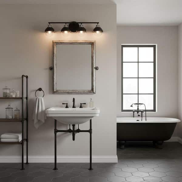 Fletcher 32.0 in. 4-Light Black Vanity Light