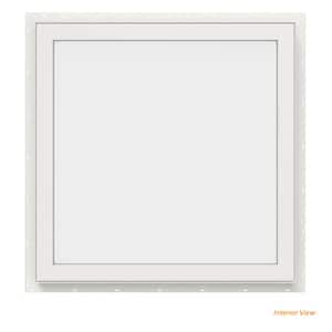 24 in. x 24 in. V-4500 Series Bronze Exterior/White Interior FiniShield Vinyl Picture Window w/ Low-E 366 Glass