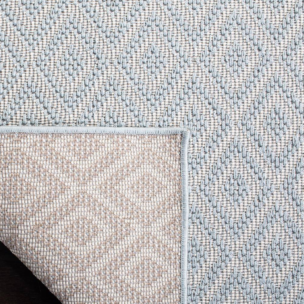 Light Blue Synthetic Flat Woven Rectangular Indoor/Outdoor Rug