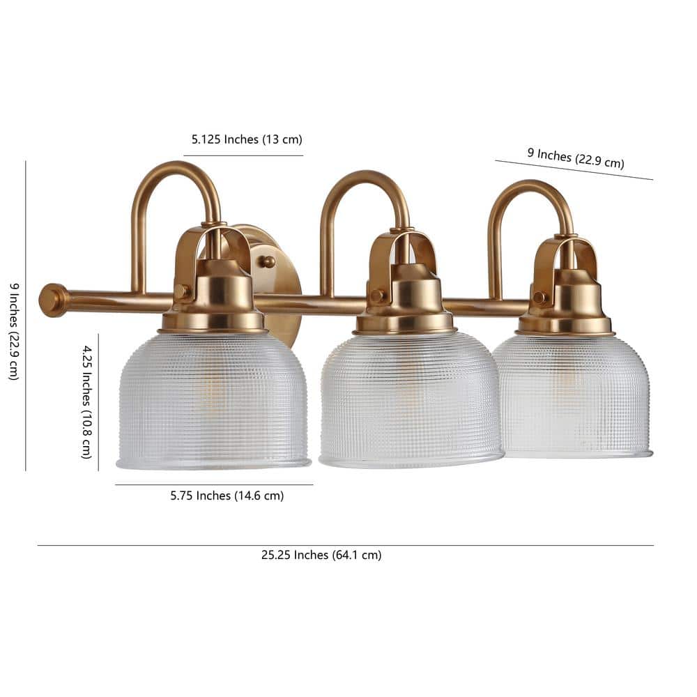 Virginia 25.25" Polished Gold Brass LED Vanity Light