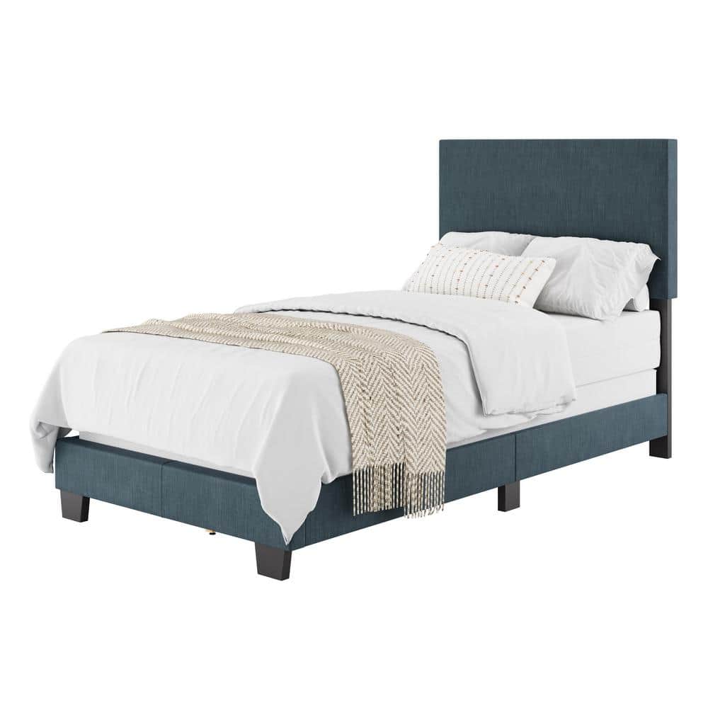 Celeste Twin Upholstered Wood Frame Bed with Drawer