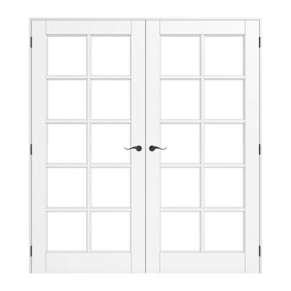72 in. x 80 in. 10-Lite Clear Glass Universal White Solid Core Glass Double Prehung French Door+ Quick Assemble Jamb price history on PriceWatchPro