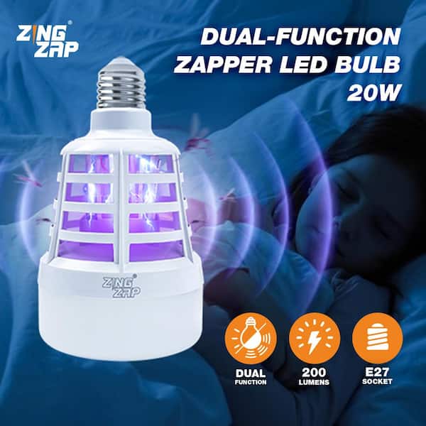 ZINGZAP 2 Pack Dual-Function Mosquito Repellent Zapper Bulb