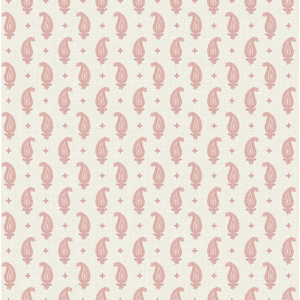 Seabrook Designs Rustic Rouge Maia Paisley Paper Unpasted Nonwoven Wallpaper Roll 60.75 sq. ft.