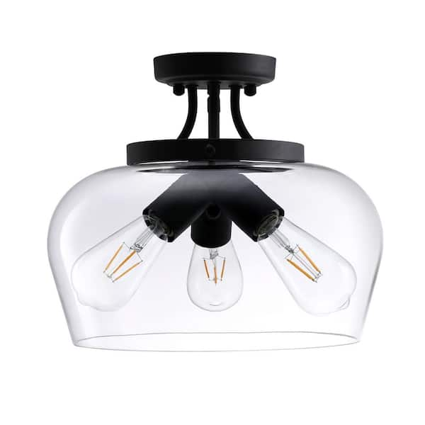 clear glass semi flush mount