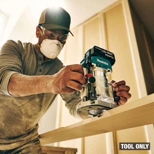 Outil Oscillant Makita 18V Sans Fil (outil Nu) – Routeur Compact 6 Vitesses, Variateur, Mandrin 7/8