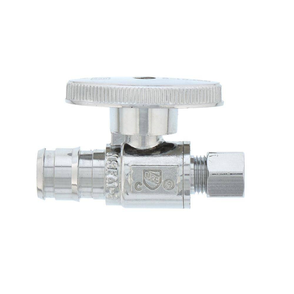 1/2 in. PEX x 1/4 in Comp Brass to Multi-Purpose Pipe Quarter-Turn Straight Supply Stop Valve in Chrome price history on PriceWatchPro