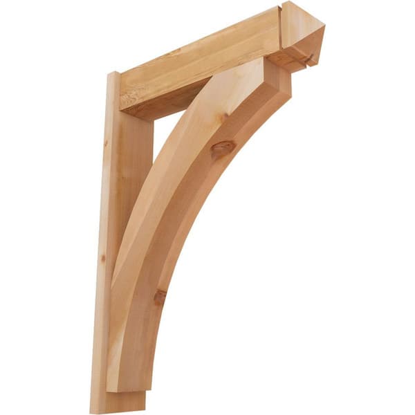 Ekena Millwork 8 in. x 44 in. x 32 in. Western Red Cedar Thorton Arts and Crafts Smooth Outlooker
