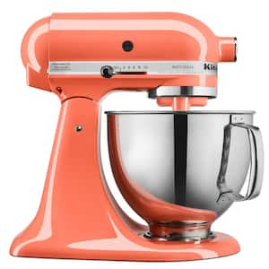 Artisan 5 qt. 10-Speed Bird of Paradise Stand Mixer With Flat Beater, Wire Whip and Dough Hook Attachments