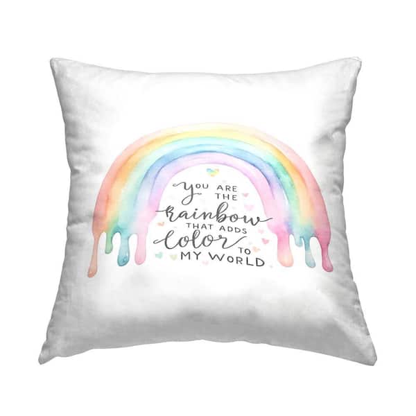 Stupell Industries You Are The Rainbow Multi-Color Print Polyester 18 in. x 18 in. Throw Pillow