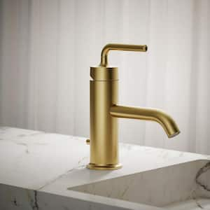 Purist Single Hole Single-Handle Bathroom Faucet in Vibrant Brushed Moderne Brass