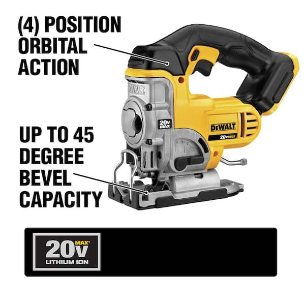 DEWALT DCB205CKW331B 20V MAX Lithium-Ion Cordless Jig Saw with (1) 20V 5.0Ah Battery and Charger - 2