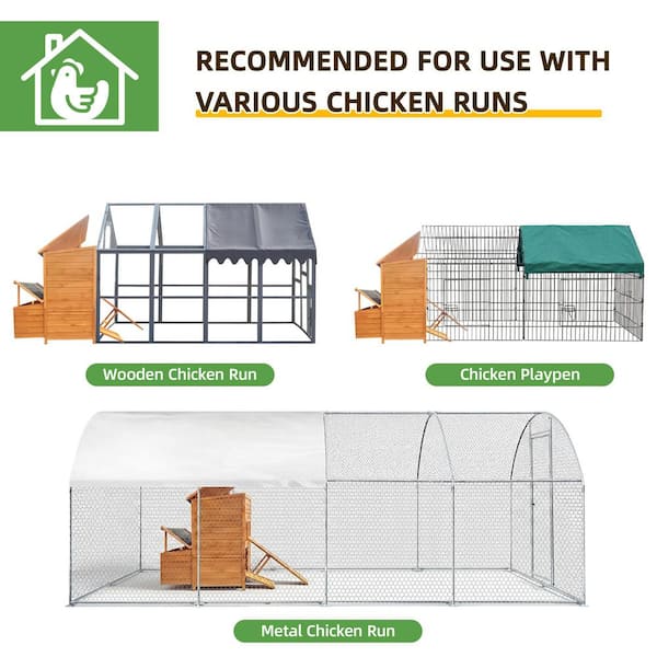GOGEXX Double-Decker Wooden Chicken Coop for 6-8 Chickens with 3