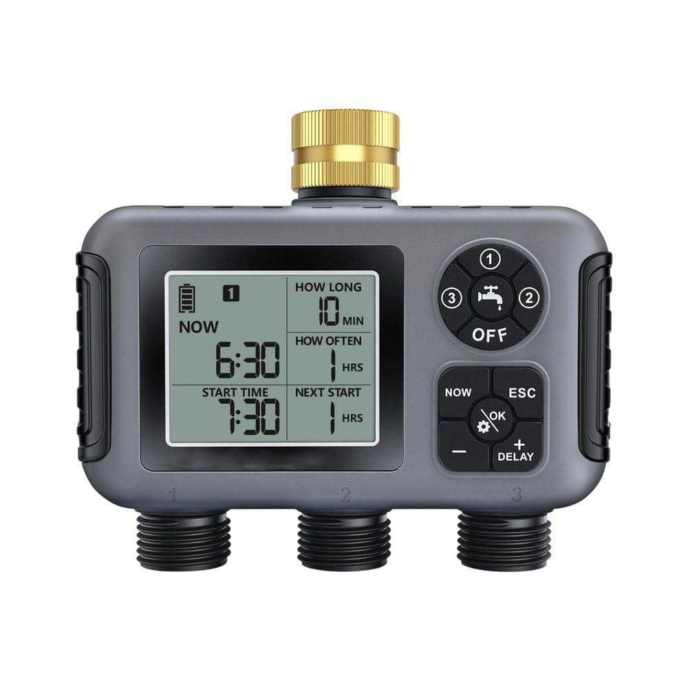 Outside Timer Justincity Brass Inlet Outdoor Water Timer 3-Zone Hose Timer Auto ...