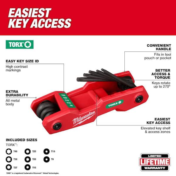 Milwaukee SAE and Torx Folding Hex Key Set (17-Piece) 48-22-2181