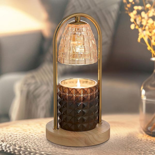 Glass Candle Warmer Lamp-Elegant 11 x 6 Gold Dome Design for Long-Lasting Fragrance