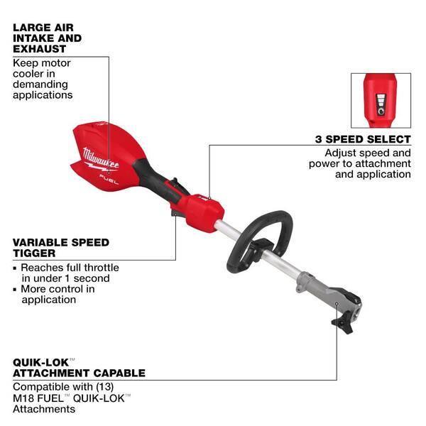 Milwaukee 49-16-2738 Quik-Lok ブラシカッターアタッチメント Milwaukee 49-16-2738 M18 FUEL QUIK-LOK Brush Cutter Attachment