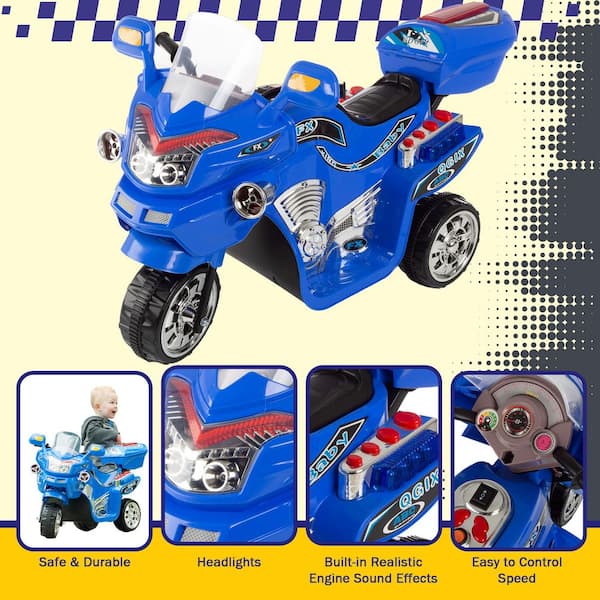 Lil Rider 3-Wheel Ride on Toy with Reverse, Sounds, and Headlights