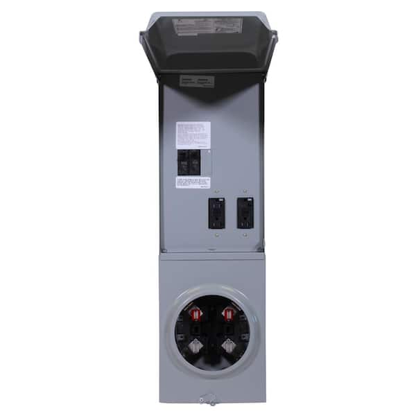 Midwest Electric Products 100 Amp 6-Space 12-Circuit Main Breaker Overhead Ringless Metered Temporary Power Panel (R176MBC033)