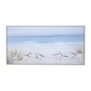 1- Panel Bird Framed Wall Art with Silver Frame 28 in. x 55 in.