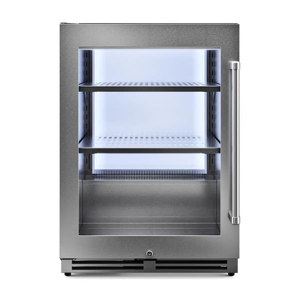 Thor Kitchen 24 in. Single Zone 140-Cans Beverage Cooler in Stainless Steel  with Left Swing and White LED Light TBR24U-LH - The Home Depot