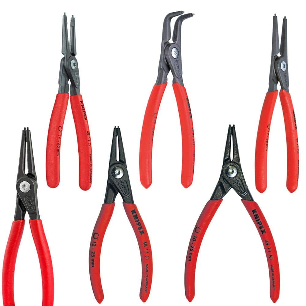 KNIPEX Snap Ring Pliers Set in Foam Tray (6-Piece) 00 20 01 V02