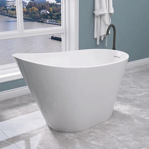 51 in. x 27.5 in. Freestanding Soaking Bathtub Stand Alone Tubs with Removable Drain Acrylic Free Standing Tub in White