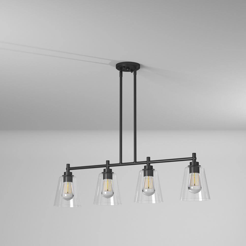 Westin Contemporary 4-Light Matte Black Island Pendant