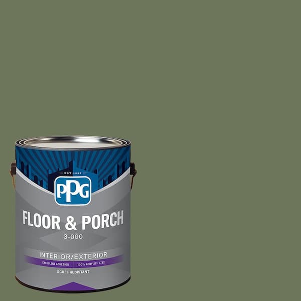 PPG 1 gal. PPG1124-6 Dark Sage Satin Interior/Exterior Floor and Porch Paint