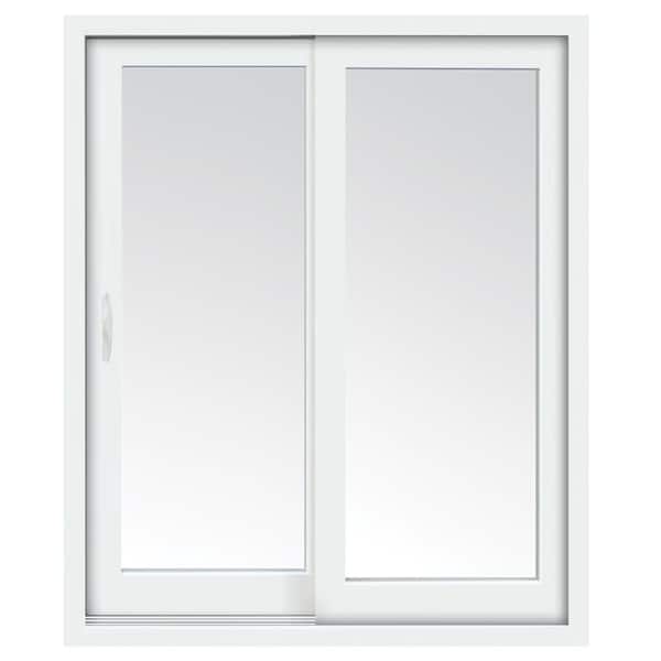 Stanley Doors 71 In X 80 Glacier White Vinyl Left Hand Low E Sliding Patio Door With Screen Handle Set And Nailing Fin 600007 The Home Depot - Home Depot Cost To Install Sliding Patio Door