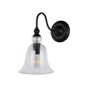 7.75 in. 1-Light Tamrion Matte Black Wall Sconce